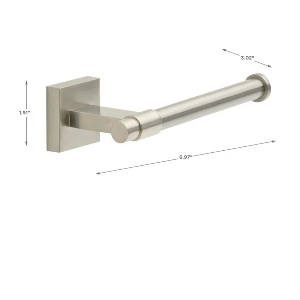 Brushed Nickel Toilet Paper Holder Modern Bath Hardware Accessory